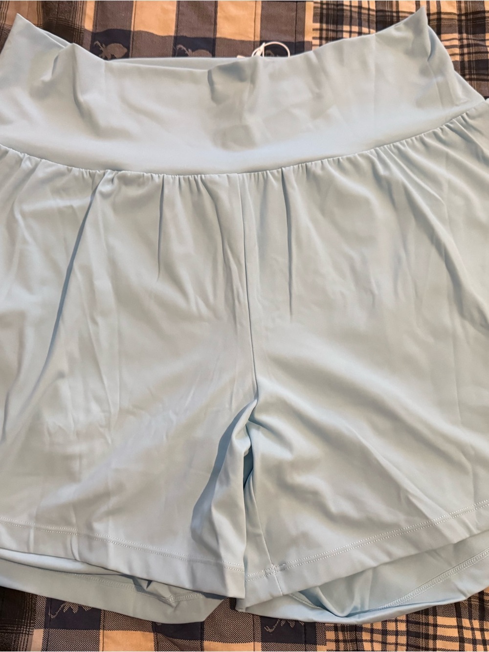HALARA Pale Blue High-Waist Athletic Lounge Shorts